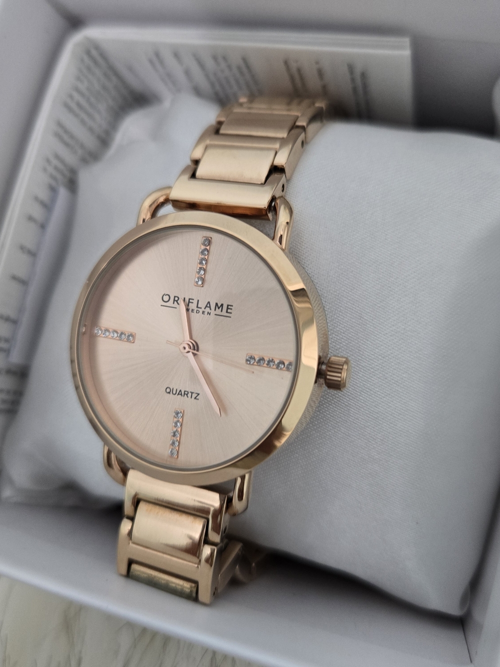 Oriflame Sweden Women's Rose Gold Watch with Swarovski Crystals